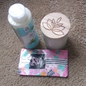 Body wash, candle,both salt